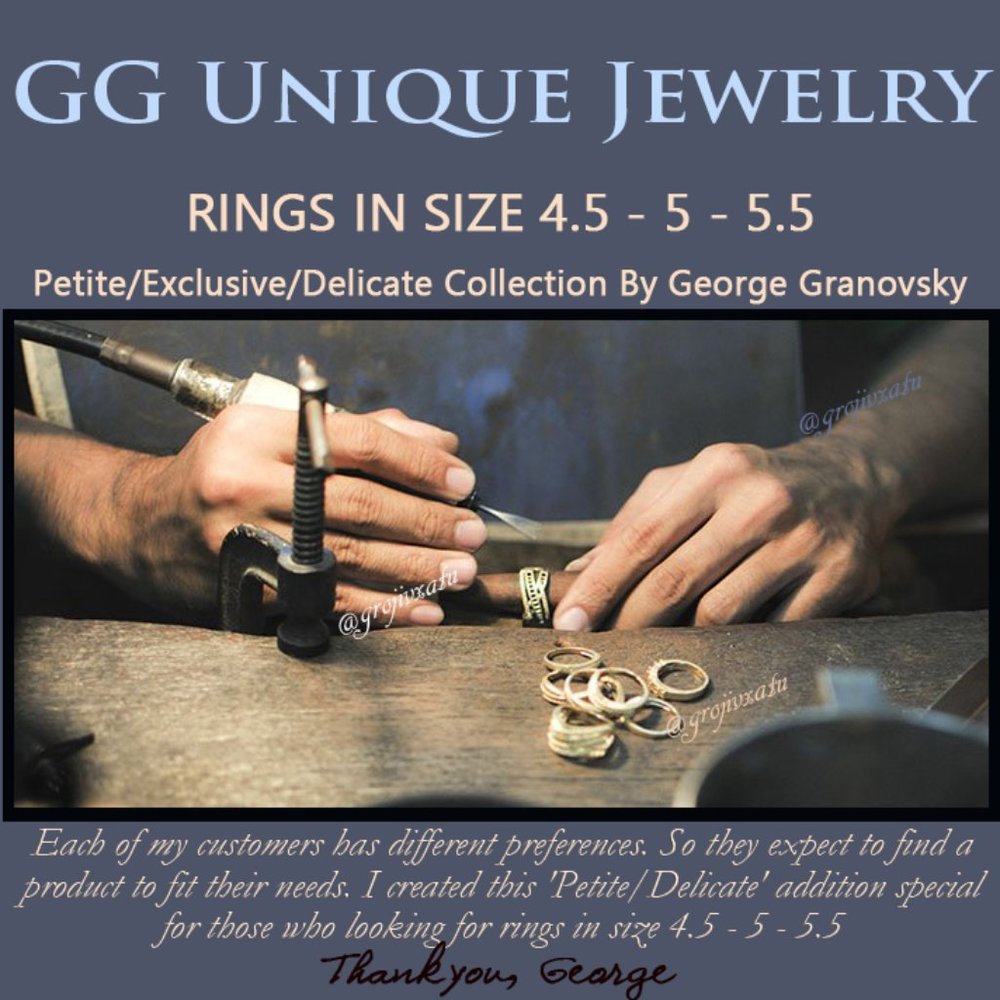 Rings Size 4.5/5/5.5/6/6.5  AUTHENTIC HANDMADE Silversmith GG Petite Collection